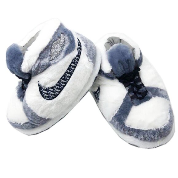 Comfy Unisex Plush Sneaker Slippers – Dior Inspired – One Size Fits Most - Picture 1 of 1